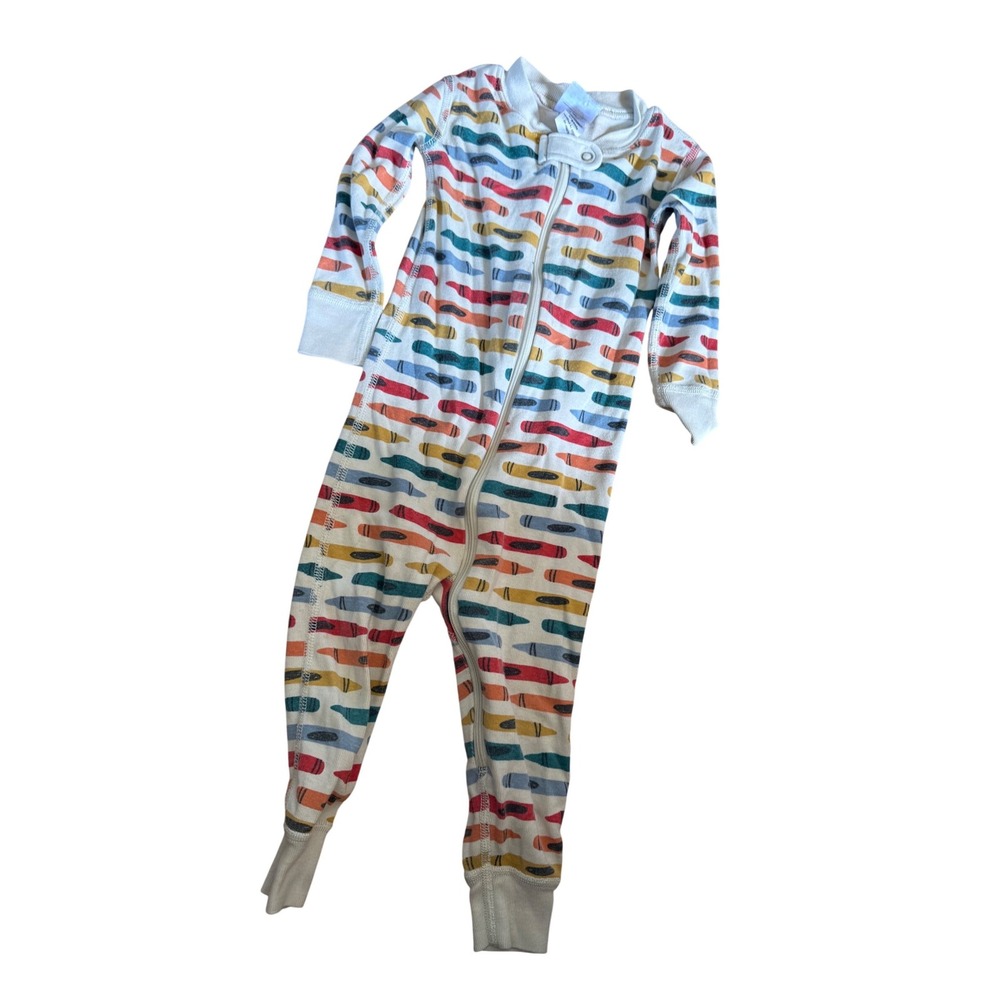 Hanna Andersson colorful crayon print sleeper